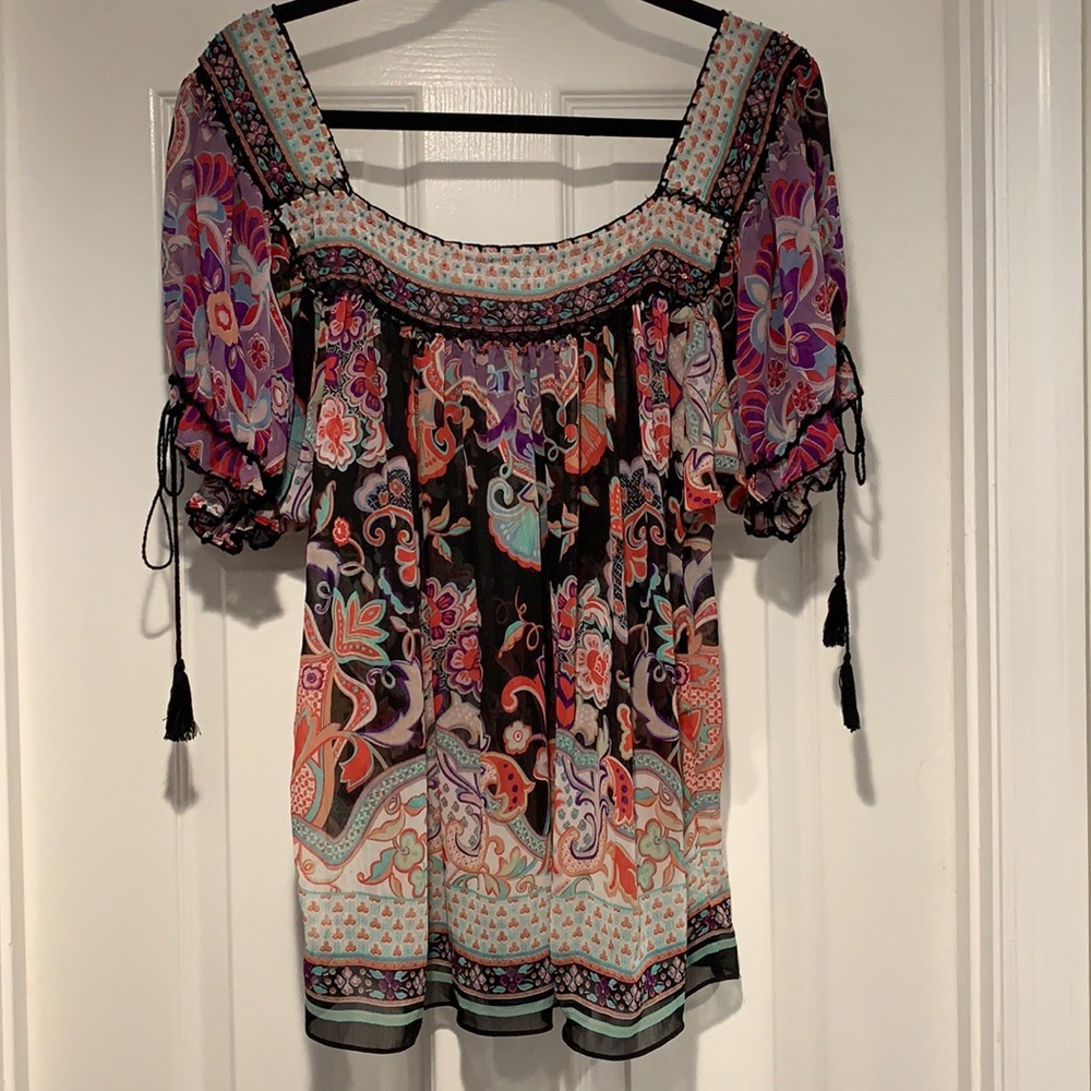 Boho Hippy Free Flowing Blouse - Great Colors- Size XL / 1X